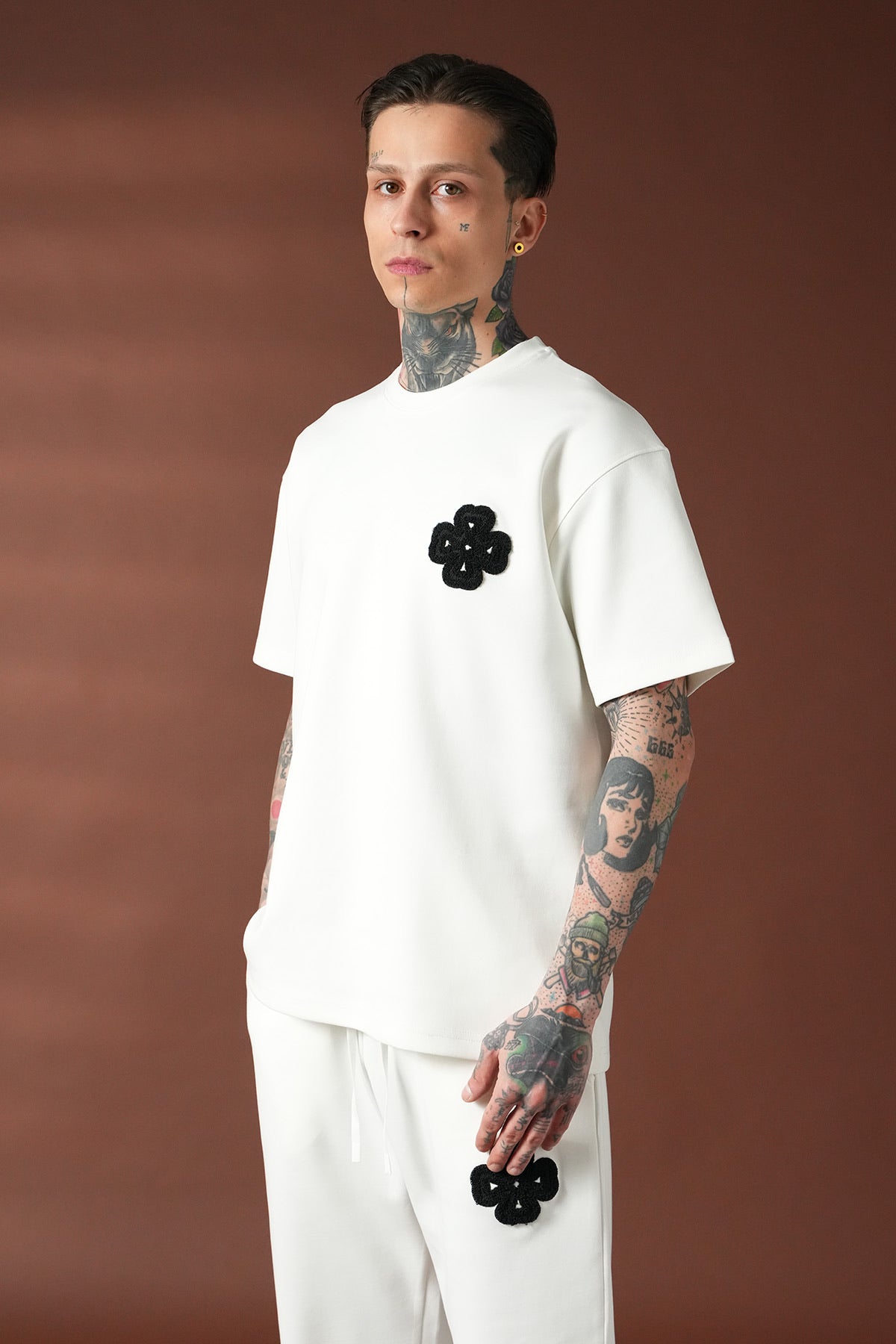 HALO – Ensemble blanc Floral Noir